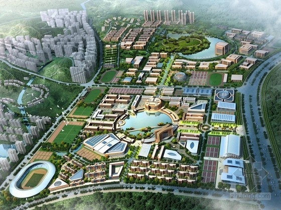 现代风格大学景观资料下载-[广州]现代风格大学校区规划设计方案文本