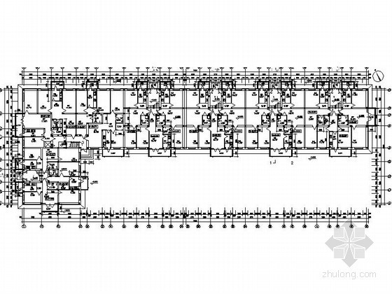 [黑龙江]某六层塔式住宅楼建筑方案图（13号）-平面 