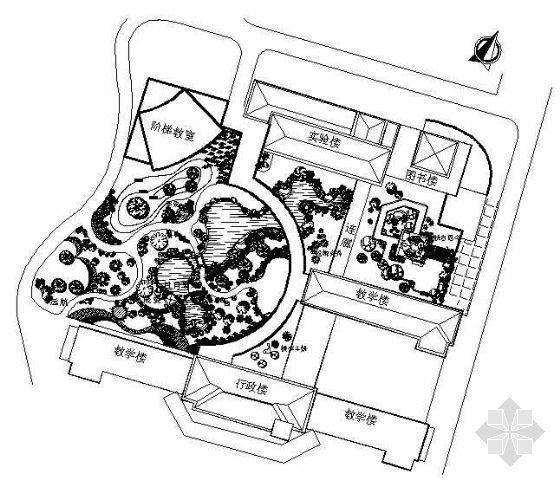 浙江小区景观方案套图资料下载-某中学设计图景观设计套图