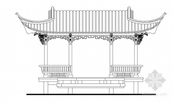 亭子古建施工资料下载-园林古建水榭施工详图