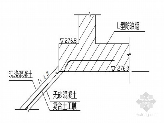 水利枢纽堆石坝毕业设计（河海大学）-复合土工膜与防浪墙的连接 