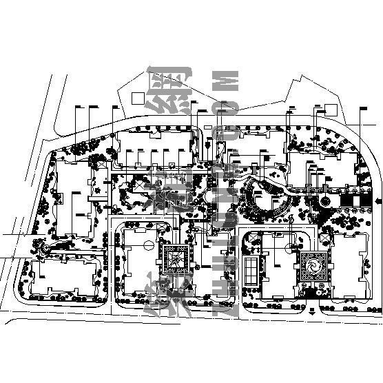 公园植物配置cad图资料下载-小区植物配置图