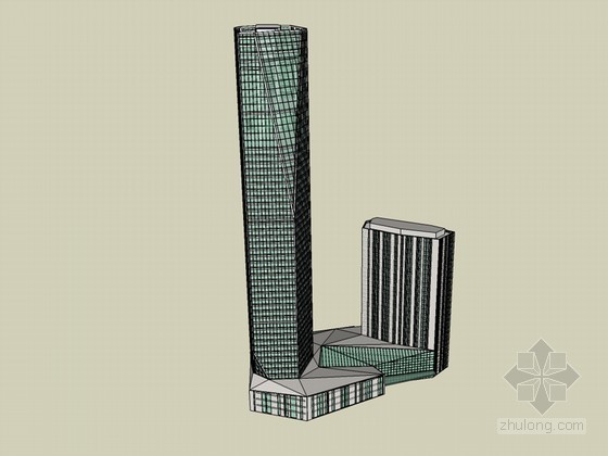 6层商务中心楼资料下载-商务中心SketchUp模型下载
