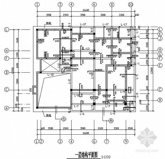 条形基础砖混结构别墅图纸资料下载-砌体结构别墅结构施工图（二层 条形基础）