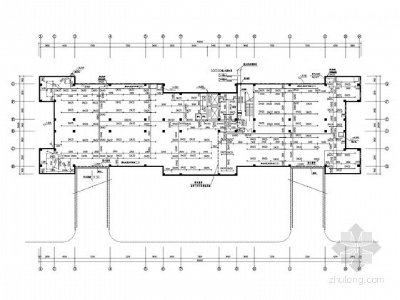 七层环保办公楼给排水施工图纸-架空层喷淋管道平面图 