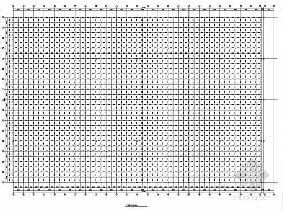 [辽宁]单层网架结构总装车间结构施工图-厂房网架下弦球平面图 
