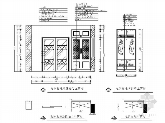 简欧唯美室内空间施工图立面图