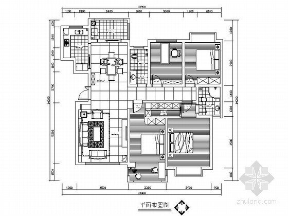 简欧四室两厅效果图资料下载-[湖南]某四室两厅装修图（含效果图）