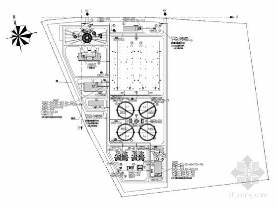 [安徽]大型污水处理厂全套电气施工图纸（含自动化系统）-厂区平面布置图 