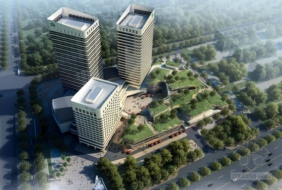 绿博园建筑设计资料下载-[江苏]绿色生态型高层城市综合体建筑设计方案文本（城市绿巢）