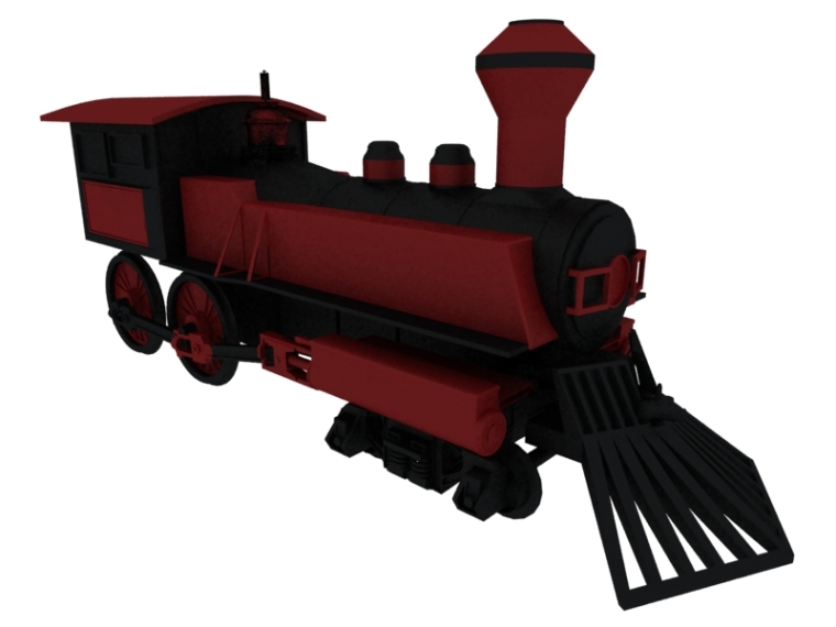 交通路障3d模型资料下载-火车头3D模型下载