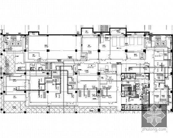 [内蒙古]大型知名星级酒店暖通空调系统设计施工图（形式全面 系统图多）-水管平面图