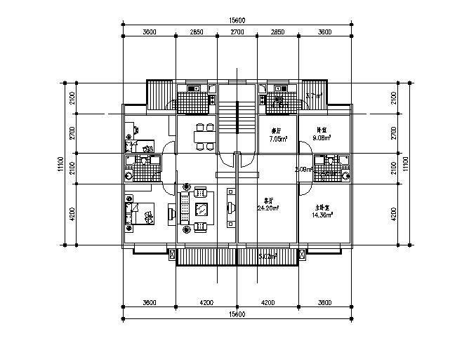 多层框剪结构建筑施工图（含住宅及别墅建筑）