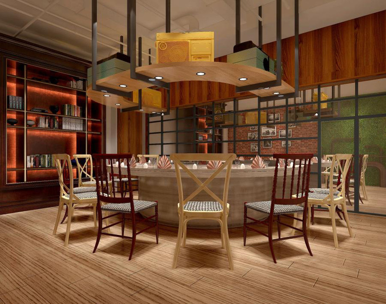 铁板烧餐厅效果图资料下载-（原创）铁板烧餐厅设计案例效果图