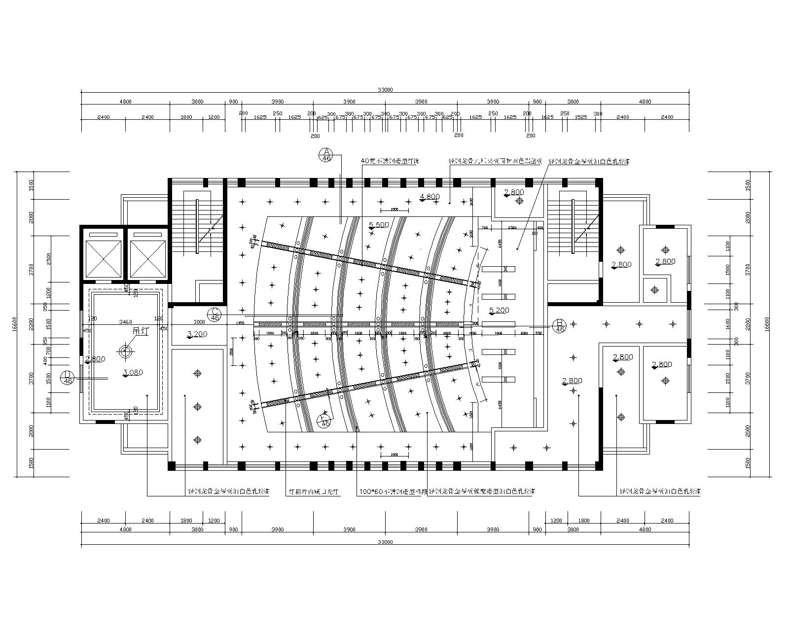 大型多功能厅装修施工图