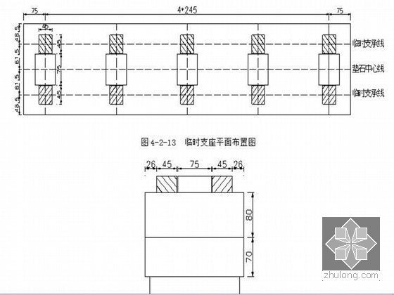 [新疆]外环桥扩容改建工程组织设计（钻孔灌注桩 实心墩）-临时支座平面布置图