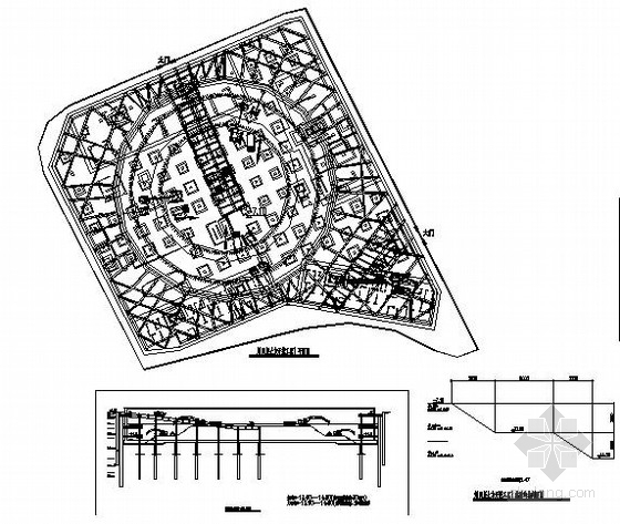 支撑支护设计图资料下载-商业大厦深基坑开挖支护及深井降水全套设计图