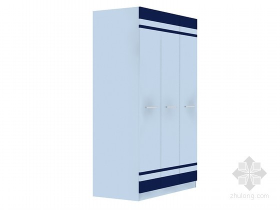 百叶衣柜3d模型资料下载-简洁儿童衣柜3D模型下载