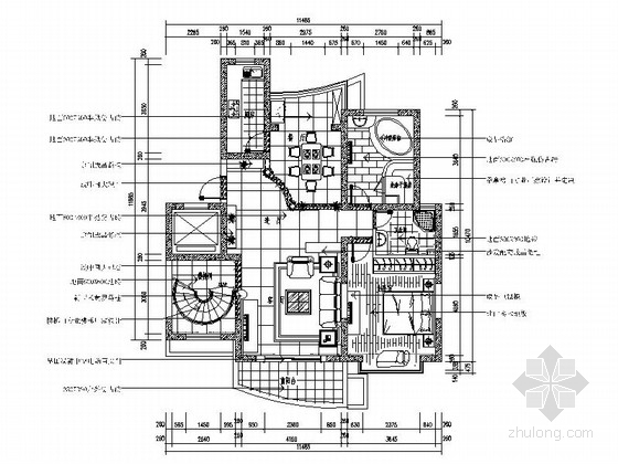 装修效果图复式客厅资料下载-[绍兴]豪华欧式风格三居室复式楼装修图（含效果图）