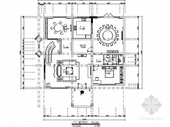 别墅中式装修样板间资料下载-[深圳]中式风格三层别墅样板间室内装修施工图（含效果）