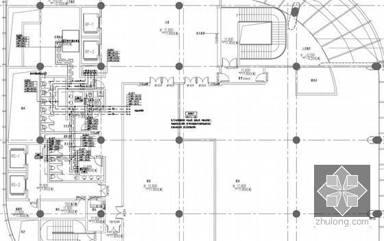 [江苏]410米商业综合体空调通风及防排烟设计图（含动力设计 暖通配电）-水管平面图