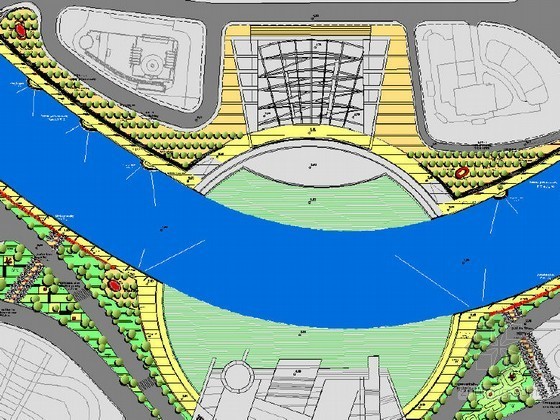 河道两岸道路施工组织设计资料下载-[天津]某两岸景观设计