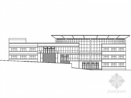 二层办公食堂设计资料下载-[云南]某中学二层食堂建筑方案图