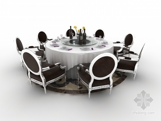 4人餐桌模型资料下载-餐桌椅组合