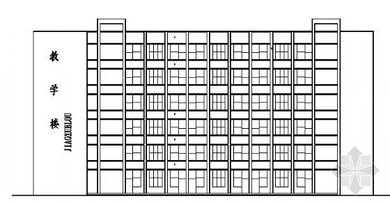 高层教学楼建筑方案资料下载-某六层教学楼建筑方案图