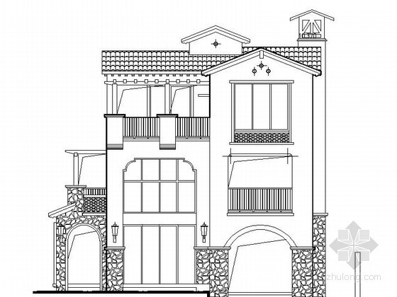 西班牙风格别墅图纸资料下载-[长沙]某三层西班牙风格别墅建筑施工图