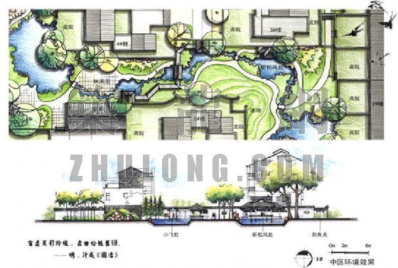 江南公园景观设计资料下载-江南村景观设计成图