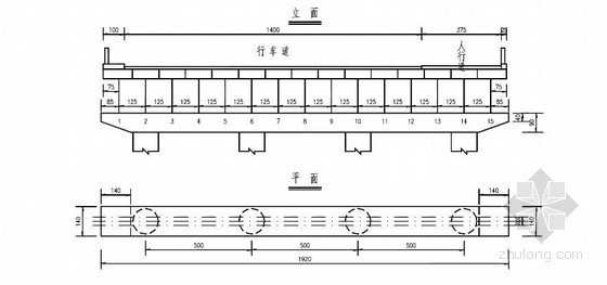 一跨100米钢筋混凝土箱板拱桥计算书160页-引桥桥墩盖梁离散图 