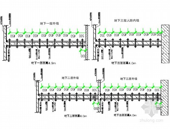 [江西]框筒结构超高层商业酒店工程模板施工方案(100页)-外墙支模示意图 