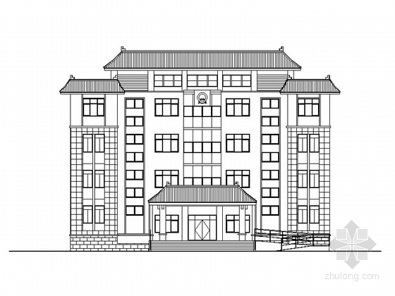 7层行政办公楼建筑设计资料下载-[云南]四层新中式行政办公楼建筑施工图