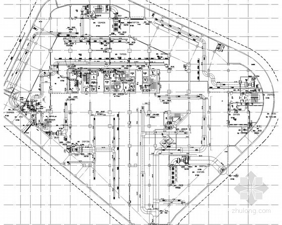 [福建]超高层综合建筑暖通空调通风防排烟系统施工图（著名设计院 含人防、换热站）-通风平面图 