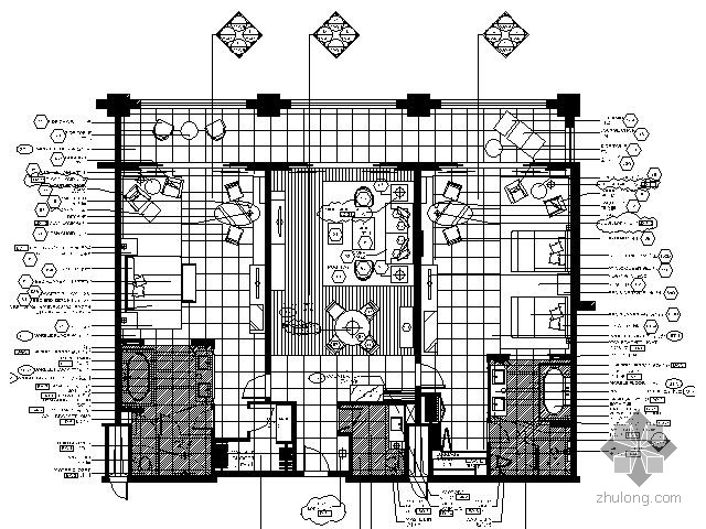 三亚五星级酒店景观施工图资料下载-[三亚]五星级酒店豪华套房施工图