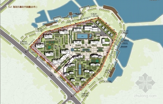 [海南]热带地域风格企业安置区建筑设计方案文本（16年最新）-热带地域风格企业安置区建筑总平面图