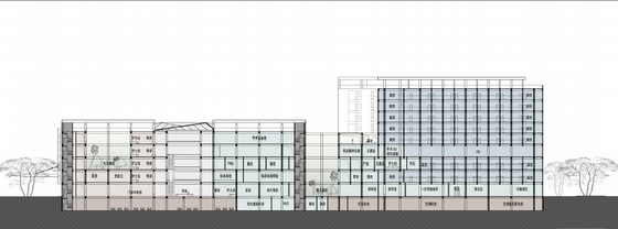 [福建]单元模块化灵活性综合性市级医疗建筑设计方案文本-单元模块化灵活性综合性市级医疗建筑剖面图