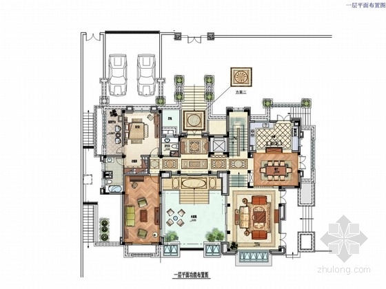 90平方三层别墅资料下载-[苏州]美式新古典主义风格独栋三层别墅室内装修方案图