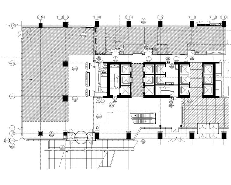 [山东]喜来登酒店公区及样板间室内施工图-3一层大堂接待区平面索引图