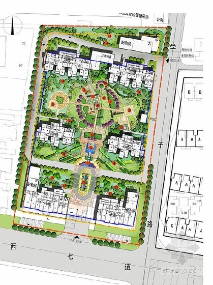 新加坡花园式住宅资料下载-[淮安]花园式住宅景观概念设计方案