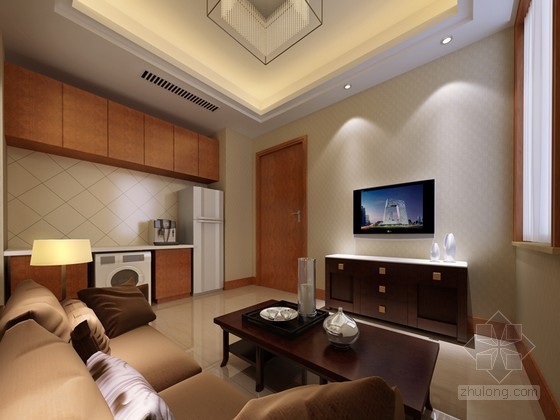客厅卧室3D模型资料下载-现代中式居室3D模型下载