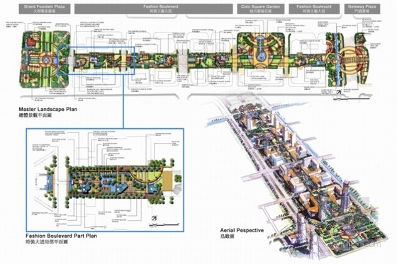景观公园初步方案资料下载-[南京]新城道路初步景观概念设计方案