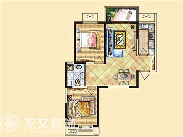 家装现代效果图120平米资料下载-梧桐新语88平米现代简约装修效果图-龙文装饰