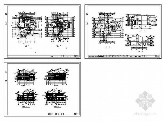 [杭州]某森林别墅区二层别墅建筑方案图- 