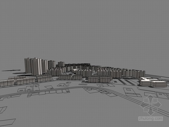 小区规划SketchUp模型下载-小区规划 