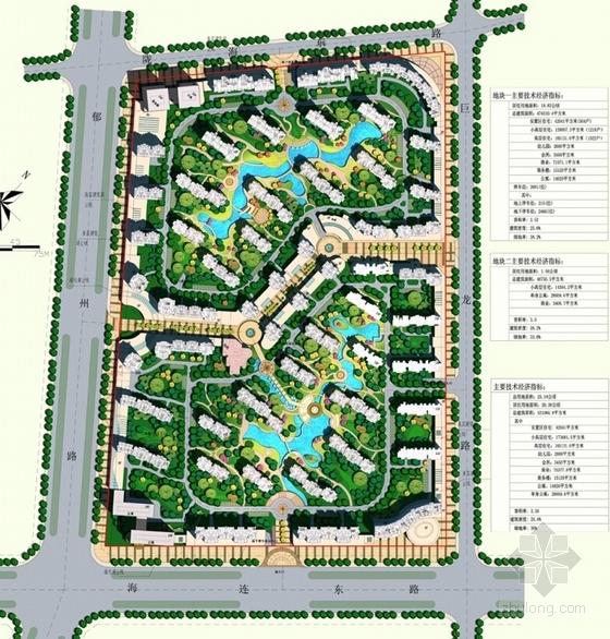[江苏]高层现代风格住宅区规划设计方案文本（含CAD）-高层现代风格住宅区规划设计总平面图