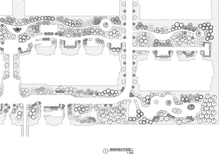 [山东]临沂开元香榭里园林景观全套施工图-开元香榭里-04植物种植总平面图二.jpg