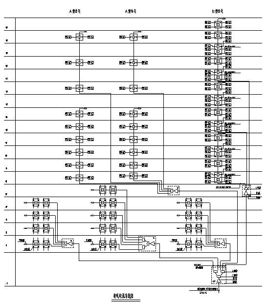 某十八层商业大厦电气施工全套图纸(75张)-有线电视系统图