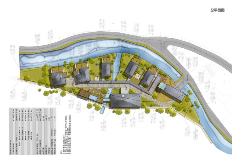[浙江]森林温泉度假区建筑方案设计文本-总平面图